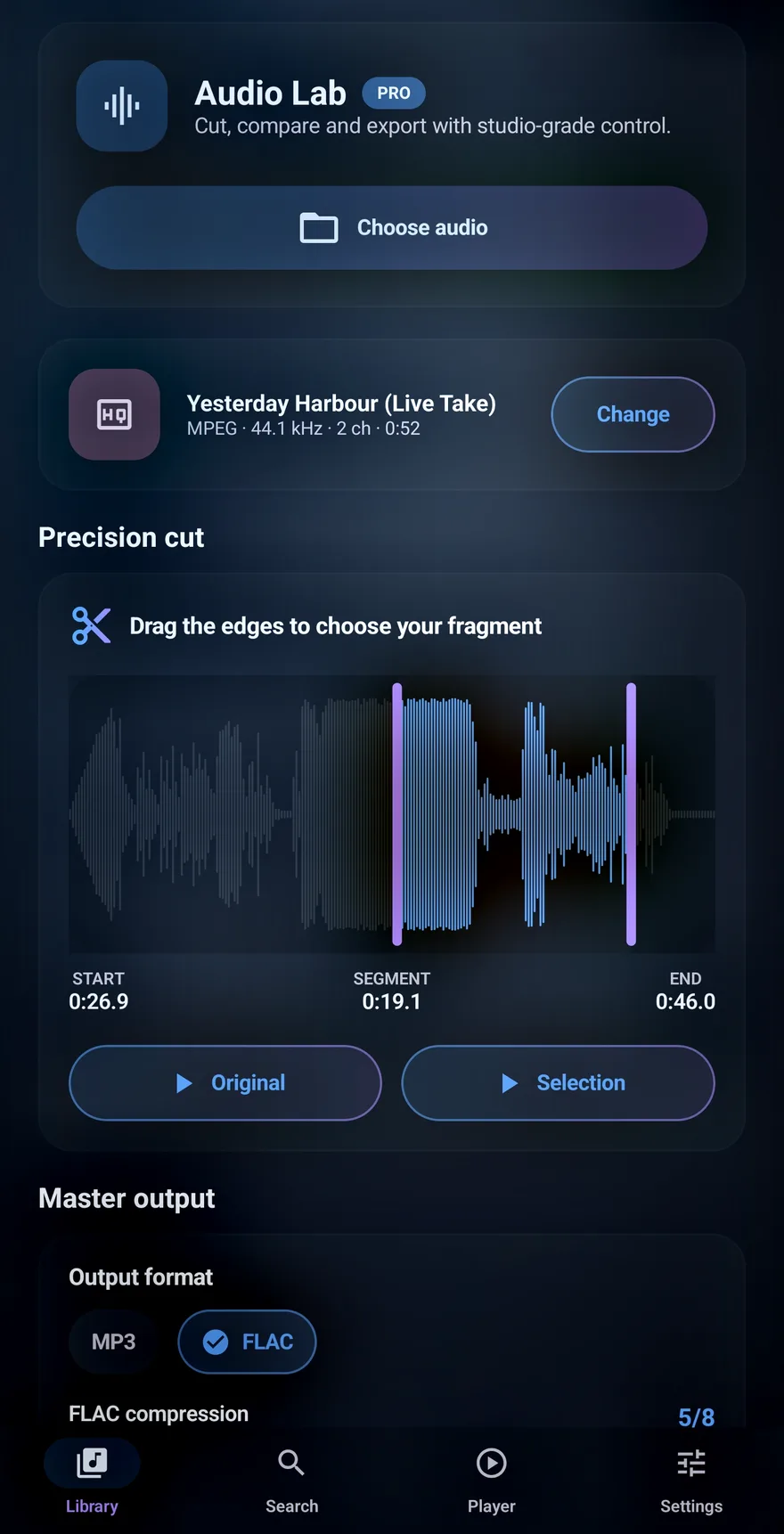 Audio Lab — Potong dan konversi di ponsel